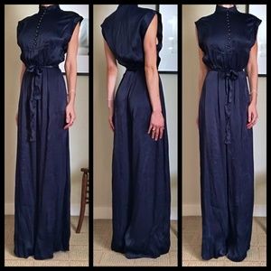 Zimmermann Satin High Neck Button Rife Jumpsuit